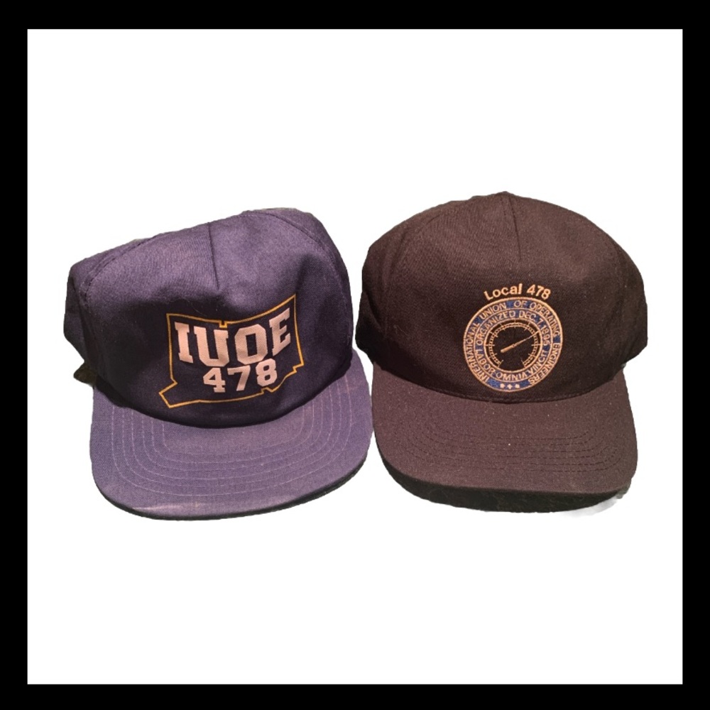 Lot Of 2 LOCAL 478 INTERNATIONAL UNION OF OPERATING ENGINEERS adjustable hat cap